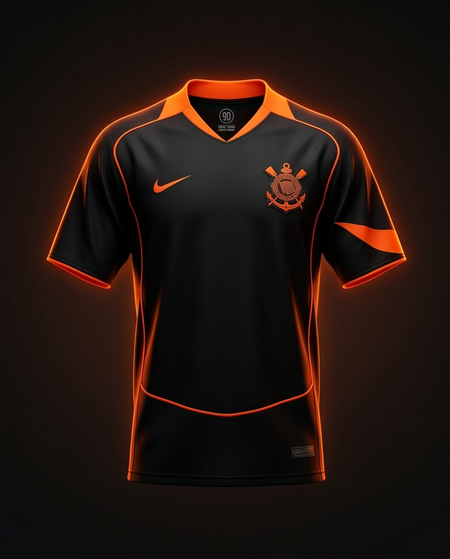 Camisa Corinthians III 2024/25 Masculina – Preta e Laranja
