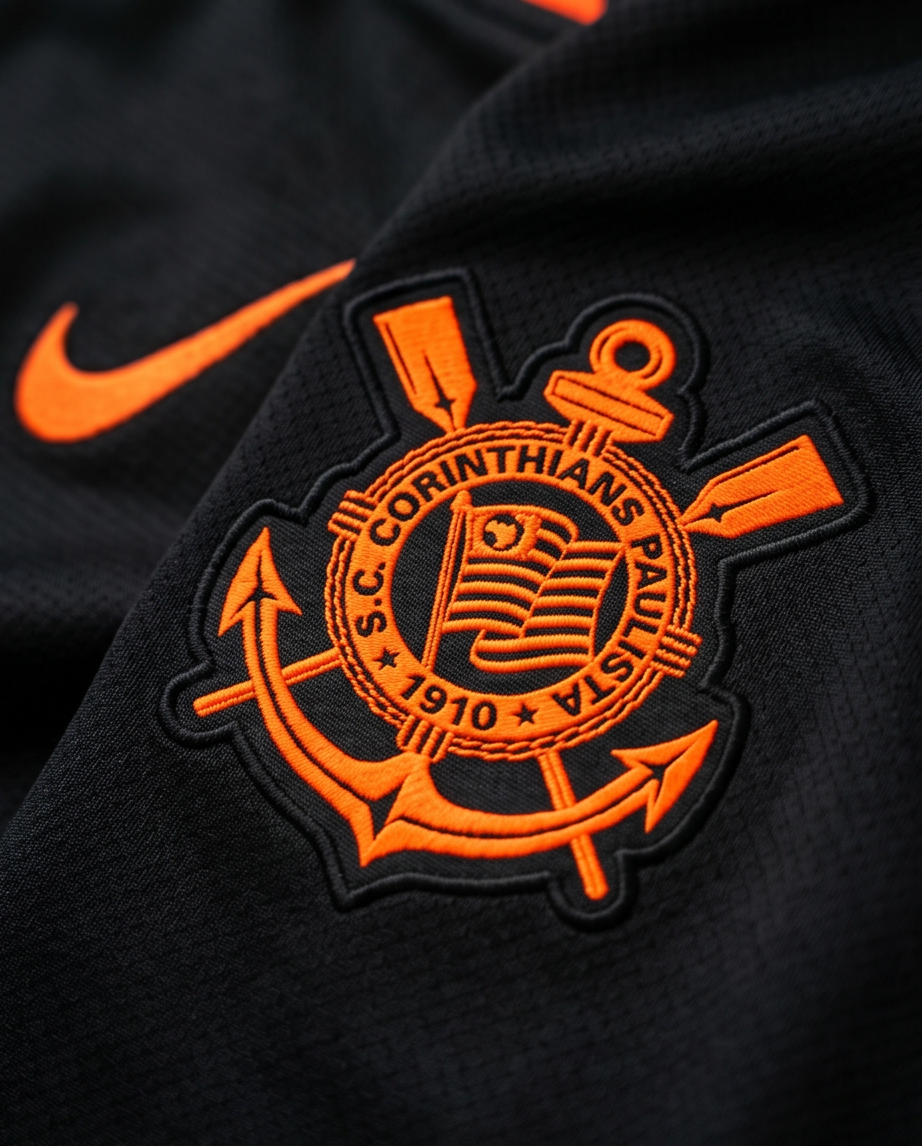 Camisa Corinthians III 2024/25 Masculina – Preta e Laranja