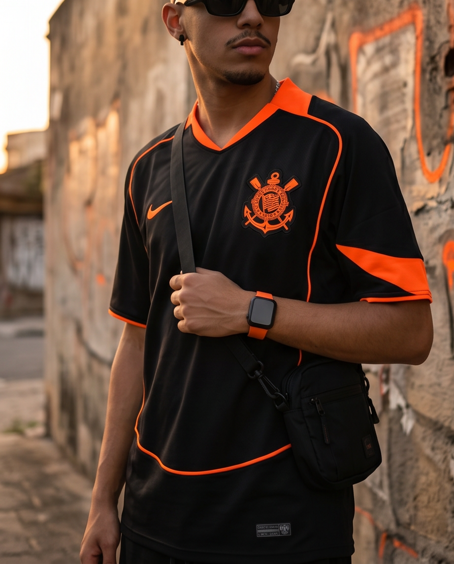 Camisa Corinthians III 2024/25 Masculina – Preta e Laranja